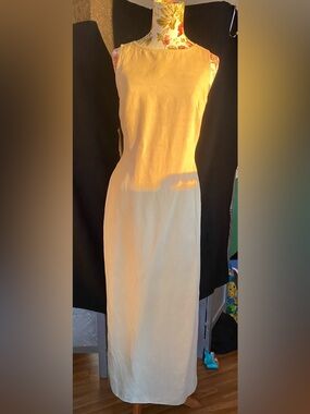 Vintage linen Jean paul 2 piece Elegant linen Cream Dress